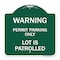 Signmission Warning Permit Parking Lot Is Patrolled, Green & White Aluminum Sign, 18" x 18", GW-1818-22713 A-DES-GW-1818-22713 - alternate 1
